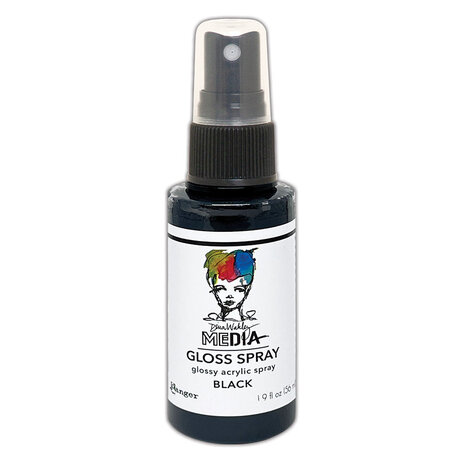 Ranger Dina Wakley MEdia Gloss Sprays Black 1.9 oz (MDO73659) Ranger Dina Wakley MEdia Gloss Sprays Black 1.9 oz (MDO73659)