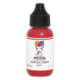 Ranger Dina Wakley MEdia Heavy Body Acrylic Paints Ruby 1 fl oz (MDQ54078)