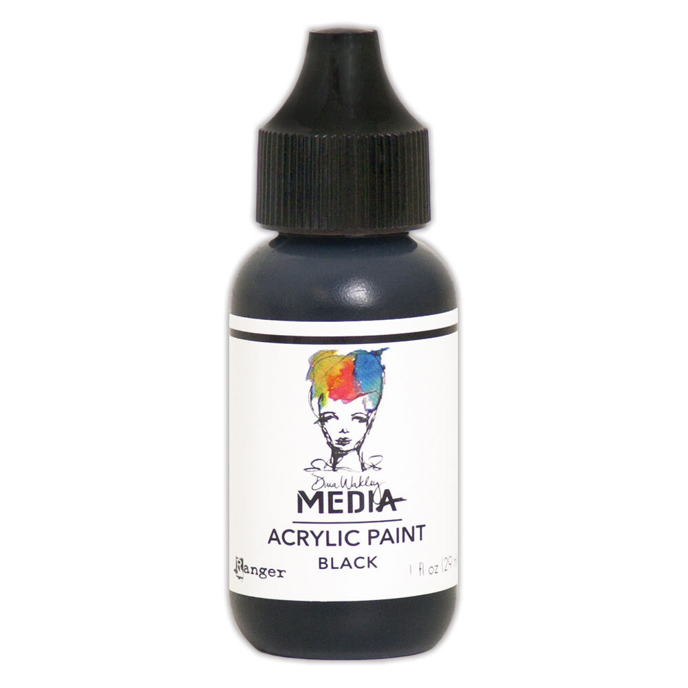 Ranger Dina Wakley MEdia Heavy Body Acrylic Paints Black 1 fl oz (MDQ53941)