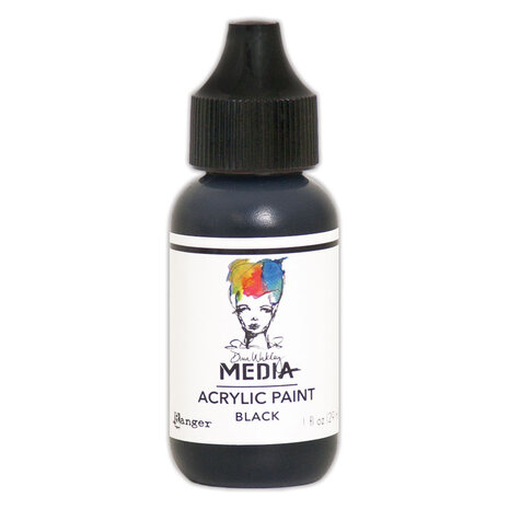 Ranger Dina Wakley MEdia Heavy Body Acrylic Paints Black 1 fl oz (MDQ53941)