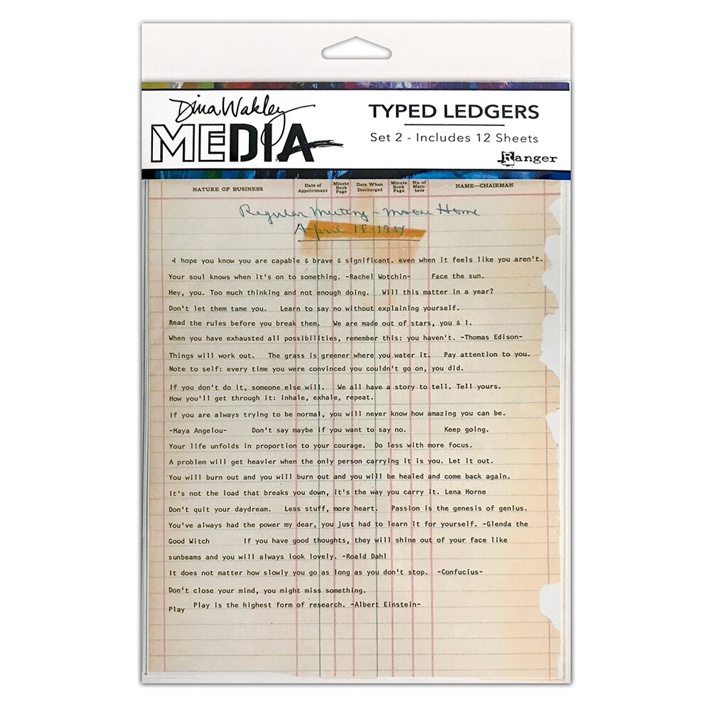 Ranger Dina Wakley MEdia Typed Ledgers Set 2 (12sheets) (MDA79040) Ranger Dina Wakley MEdia Typed Ledgers Set 2 (12sheets) (MDA79040)