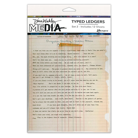 Ranger Dina Wakley MEdia Typed Ledgers Set 2 (12sheets) (MDA79040) Ranger Dina Wakley MEdia Typed Ledgers Set 2 (12sheets) (MDA79040)
