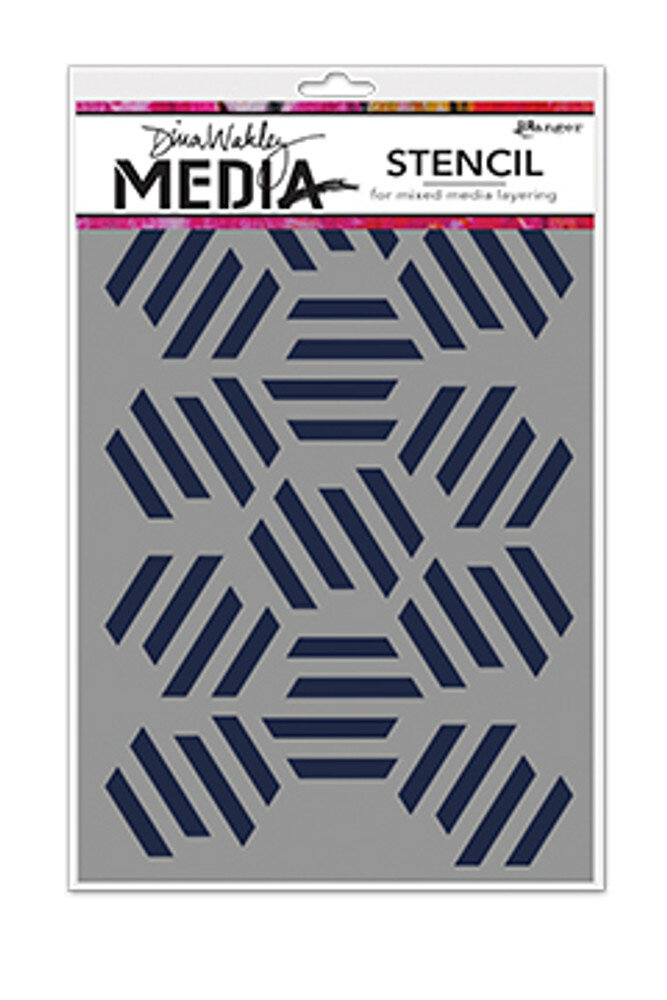 Ranger Dina Wakley MEdia Stencils Fractured Hexagons (MDS65029) (DISCONTINUED)