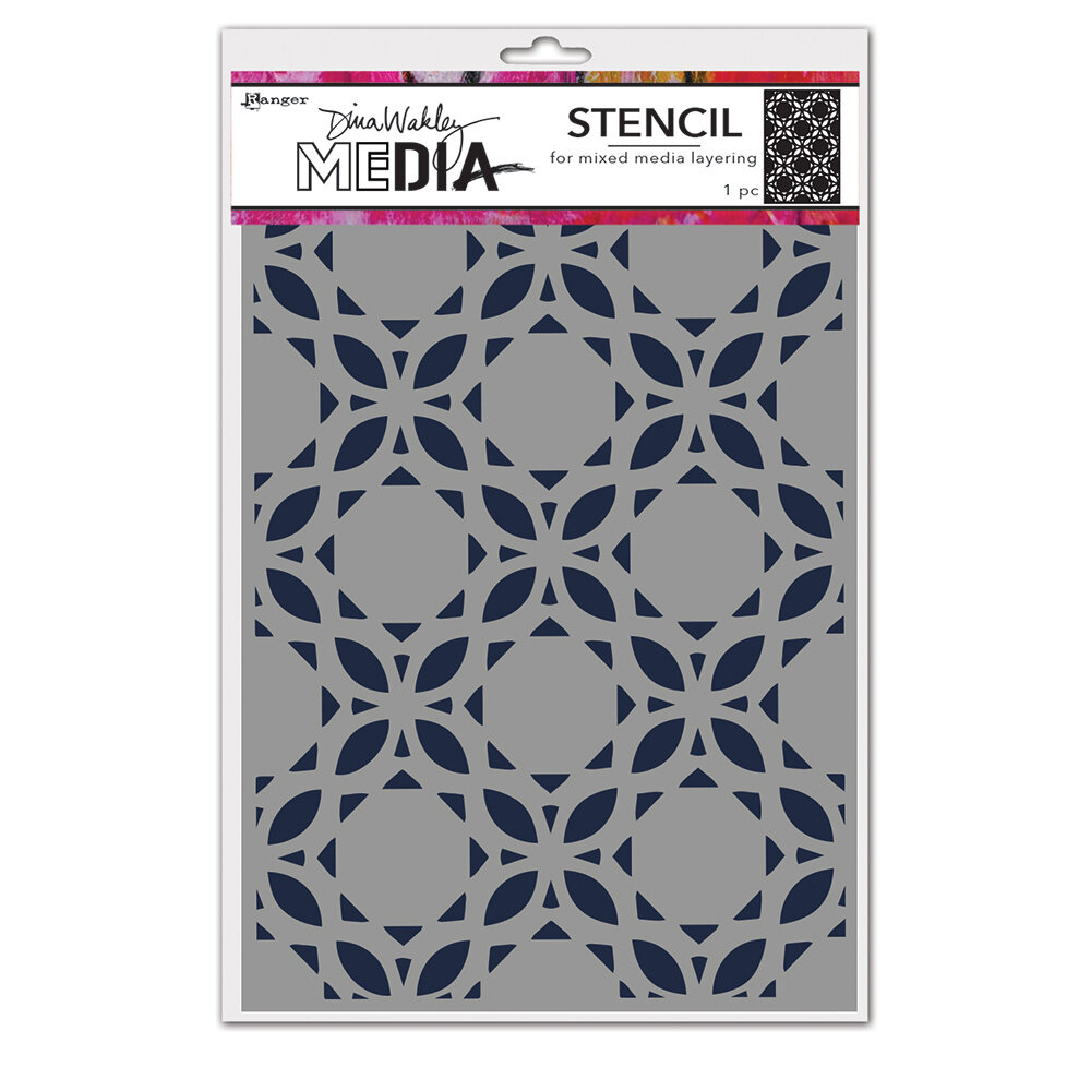 Ranger Dina Wakley MEdia Stencils Curly Tiles (MDS81609) (DISCONTINUED)