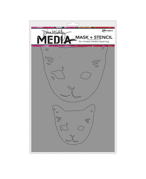 Ranger Dina Wakley MEdia Stencils Cat Head Masks (MDS65012) (DISCONTINUED)