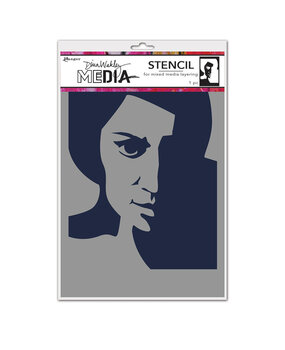 Ranger Dina Wakley MEdia Stencils Pensive Face (MDS74861) (DISCONTINUED)