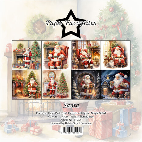 Paper Favourites Santa 6x6 Inch Paper Pack (PF264) (DISCONTINUED)