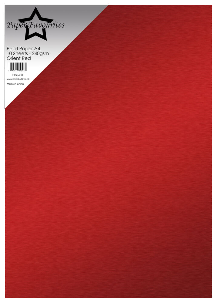 Paper Favourites Pearl Paper A4 Orient Red 240gsm (10pcs) (PFSS408)