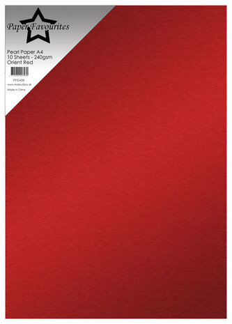 Paper Favourites Pearl Paper A4 Orient Red 240gsm (10pcs) (PFSS408)