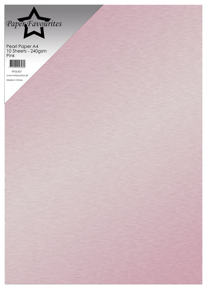 Paper Favourites Pearl Paper A4 Pink 240gsm (10pcs) (PFSS407)
