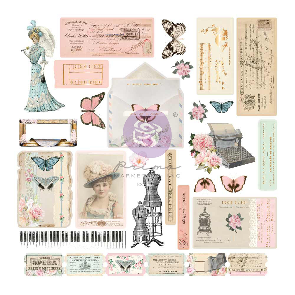 Prima Marketing French Blue Ephemera Junk Journal Bits (60pcs) (999834) (DISCONTINUED) Prima Marketing French Blue Ephemera Junk Journal Bits (60pcs) (999834) (DISCONTINUED)