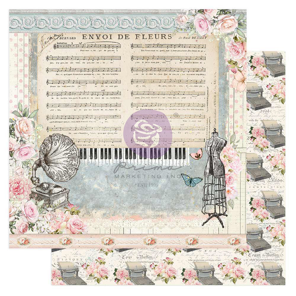 Prima Marketing French Blue 12x12 Inch Paper Pad (999773) (DISCONTINUED)