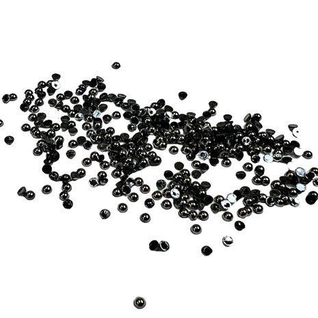 Simple and Basic Half Pearl Polished Antique Silver 2mm (SBA504) (DISCONTINUED)