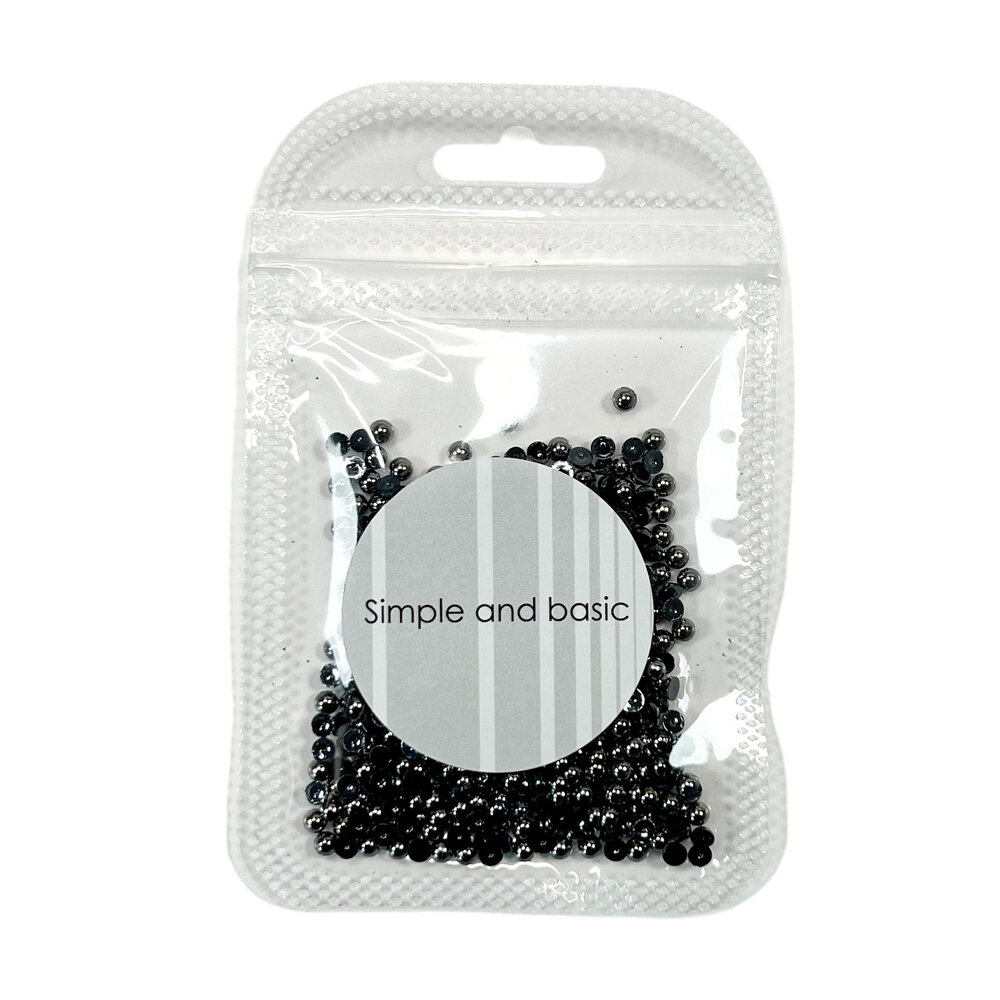 Simple and Basic Half Pearl Polished Antique Silver 3mm (SBA534) (DISCONTINUED)