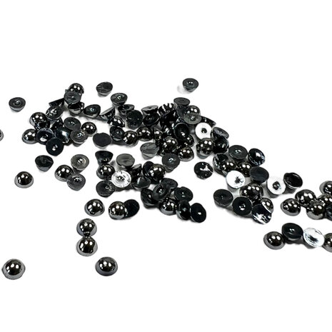 Simple and Basic Half Pearl Polished Antique Silver 4mm (SBA564) (DISCONTINUED)