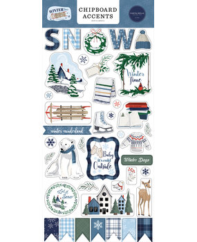 Carta Bella Wintertime Chipboard Accents (CBWT334021) (OUTLET)