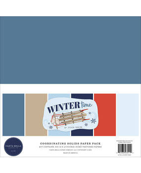Carta Bella Wintertime 12x12 Inch Coordinating Solids Paper Pack (CBWT334015) (OUTLET)