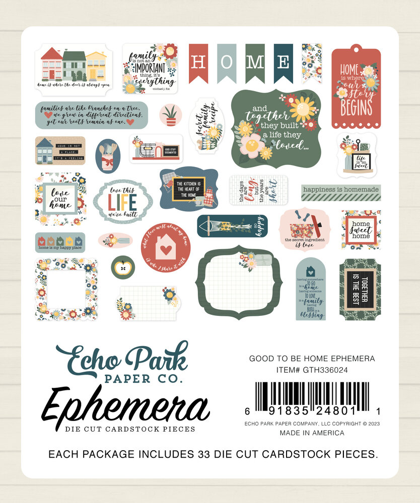 Echo Park Good To Be Home Ephemera (GTH336024) (DISCONTINUED)