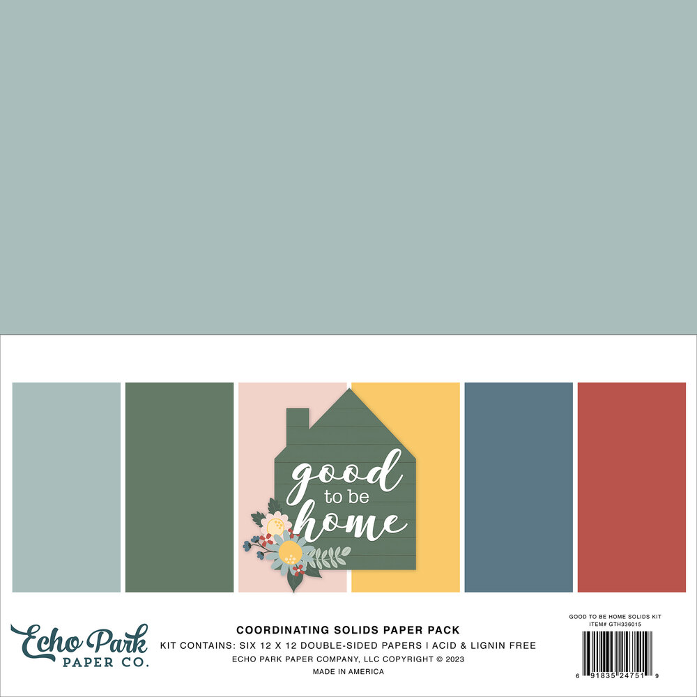Echo Park Good To Be Home 12x12 Inch Coordinating Solids Paper Pack (GTH336015) (DISCONTINUED) Echo Park Good To Be Home 12x12 Inch Coordinating Solids Paper Pack (GTH336015) (DISCONTINUED)