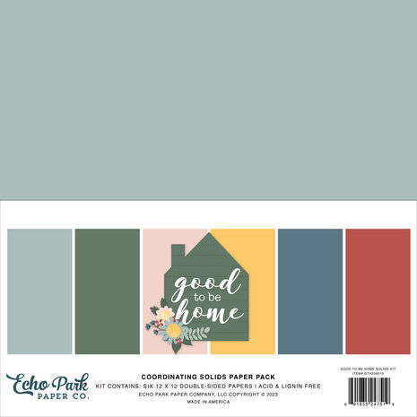 Echo Park Good To Be Home 12x12 Inch Coordinating Solids Paper Pack (GTH336015) (DISCONTINUED) Echo Park Good To Be Home 12x12 Inch Coordinating Solids Paper Pack (GTH336015) (DISCONTINUED)