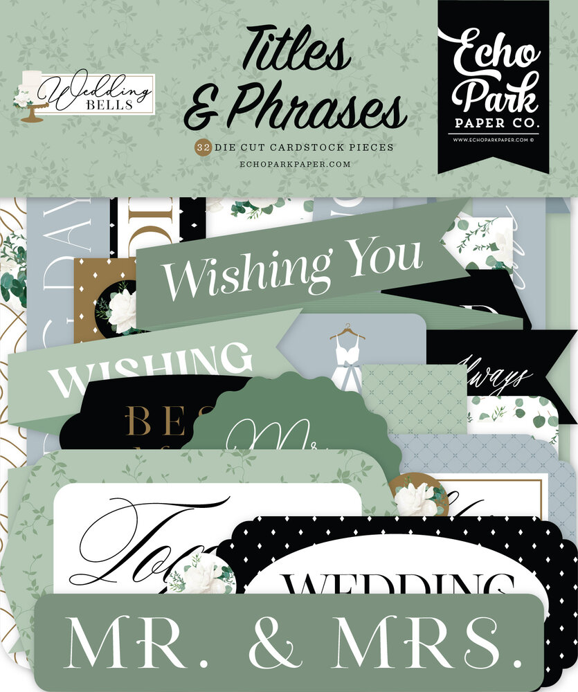 Echo Park Wedding Bells Titles & Phrases (WBL335032) (OUTLET)