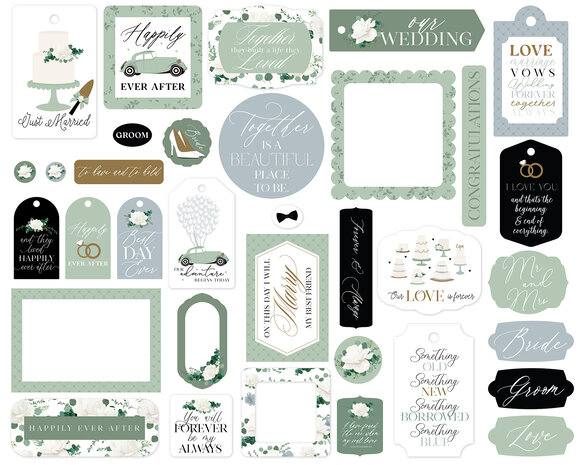 Echo Park Wedding Bells Frames & Tags (WBL335025) (OUTLET)