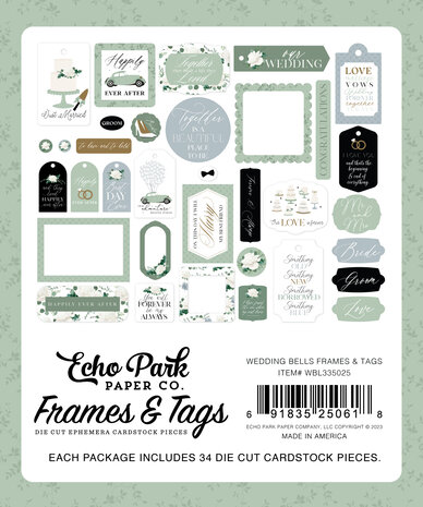 Echo Park Wedding Bells Frames & Tags (WBL335025) (OUTLET)
