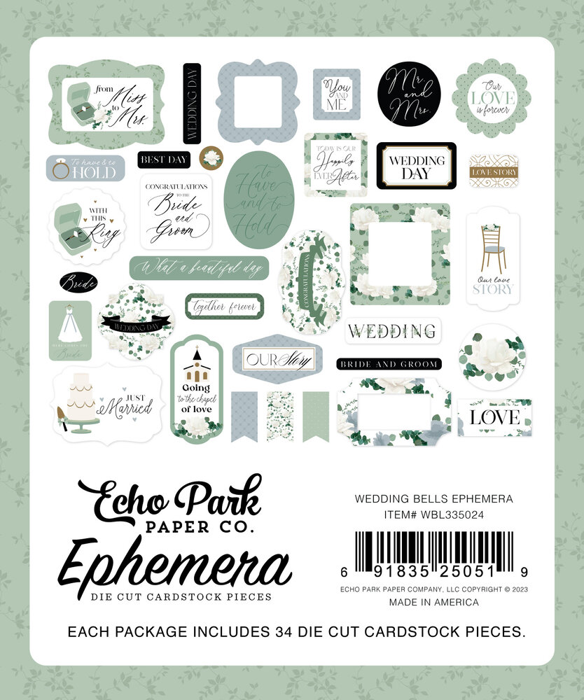 Echo Park Wedding Bells Ephemera (WBL335024) (OUTLET) Echo Park Wedding Bells Ephemera (WBL335024) (OUTLET)
