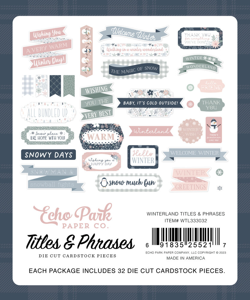 Echo Park Winterland Titles & Phrases (WTL333032) (DISCONTINUED)