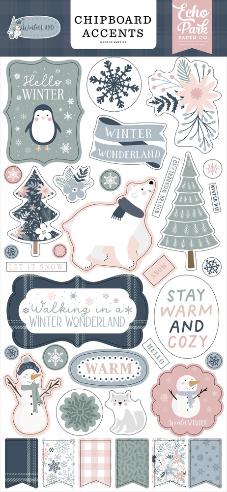 Echo Park Winterland Chipboard Accents (WTL333021) (OUTLET)