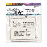Ranger Dina Wakley MEdia Chipboard Shapes Words (MDA69294) (DISCONTINUED)