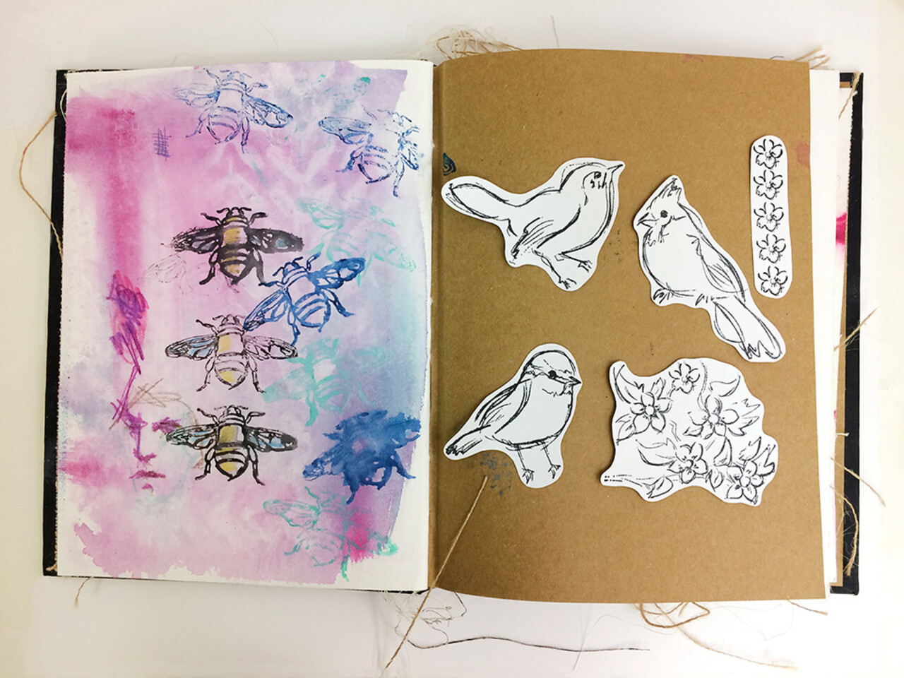 Ranger Dina Wakley MEdia Cling Stamps Scribbly Bird Cousins (MDR58403)