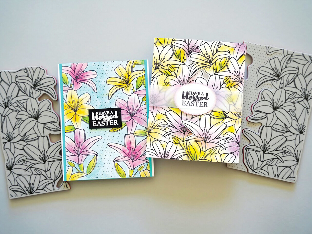 Ranger Simon Hurley create. Background Stamp 6x6 Inch Lovely Lilies (HUR75479) (DISCONTINUED)