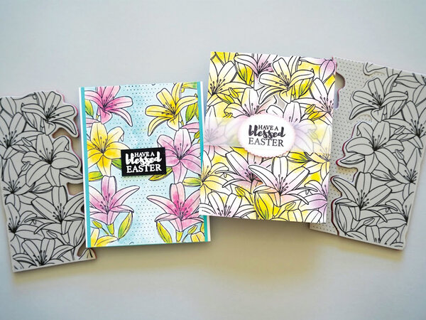 Ranger Simon Hurley create. Background Stamp 6x6 Inch Lovely Lilies (HUR75479) (DISCONTINUED)