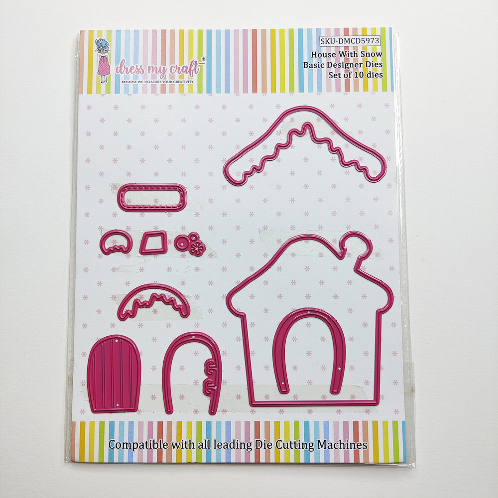 Dress My Craft Cutting Die Basic Designer House With Snow (DMCD5973) (OUTLET) Dress My Craft Cutting Die Basic Designer House With Snow (DMCD5973) (OUTLET)