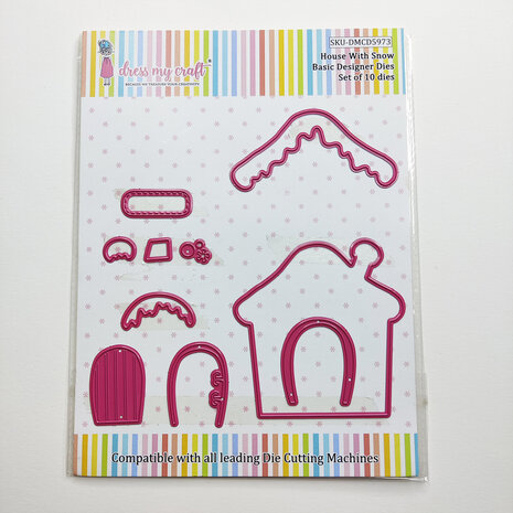 Dress My Craft Cutting Die Basic Designer House With Snow (DMCD5973) (OUTLET) Dress My Craft Cutting Die Basic Designer House With Snow (DMCD5973) (OUTLET)