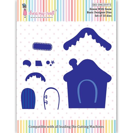 Dress My Craft Cutting Die Basic Designer House With Snow (DMCD5973) (OUTLET) Dress My Craft Cutting Die Basic Designer House With Snow (DMCD5973) (OUTLET)
