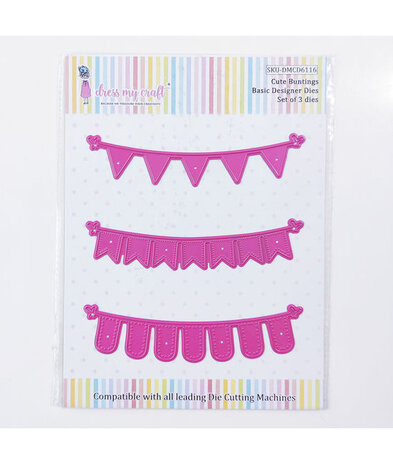 Dress My Craft Cutting Die Basic Designer Cute Buntings (DMCD6116) (OUTLET) Dress My Craft Cutting Die Basic Designer Cute Buntings (DMCD6116) (OUTLET)
