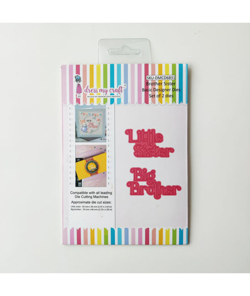 Dress My Craft Cutting Die Basic Designer Brother Sister (DMCD6831) (OUTLET)
