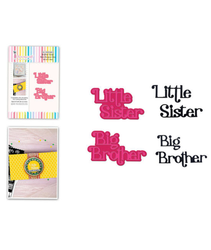 Dress My Craft Cutting Die Basic Designer Brother Sister (DMCD6831) (OUTLET)