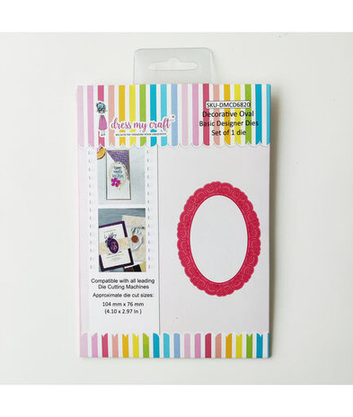 Dress My Craft Cutting Die Basic Designer Decorative Oval (DMCD6820) (OUTLET)