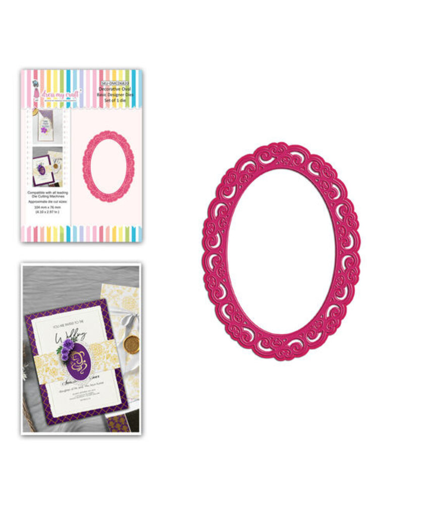 Dress My Craft Cutting Die Basic Designer Decorative Oval (DMCD6820) (OUTLET)