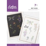 Crafter's Companion Shimmer Watercolour Clear Stamp Best Wishes (CC-IST-CA-ST-BEWI) (OUTLET)