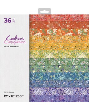 Crafter's Companion Ditsy Floral 12x12 Inch Pearl Paper Pad (CC-PAD12-DIFL) (DISCONTINUED)