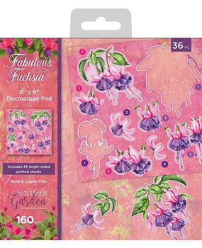 Crafter's Companion Fabulous Fuchsia 6x6 Inch Decoupage Pad (NGA-FF-DPAD6) (OUTLET)