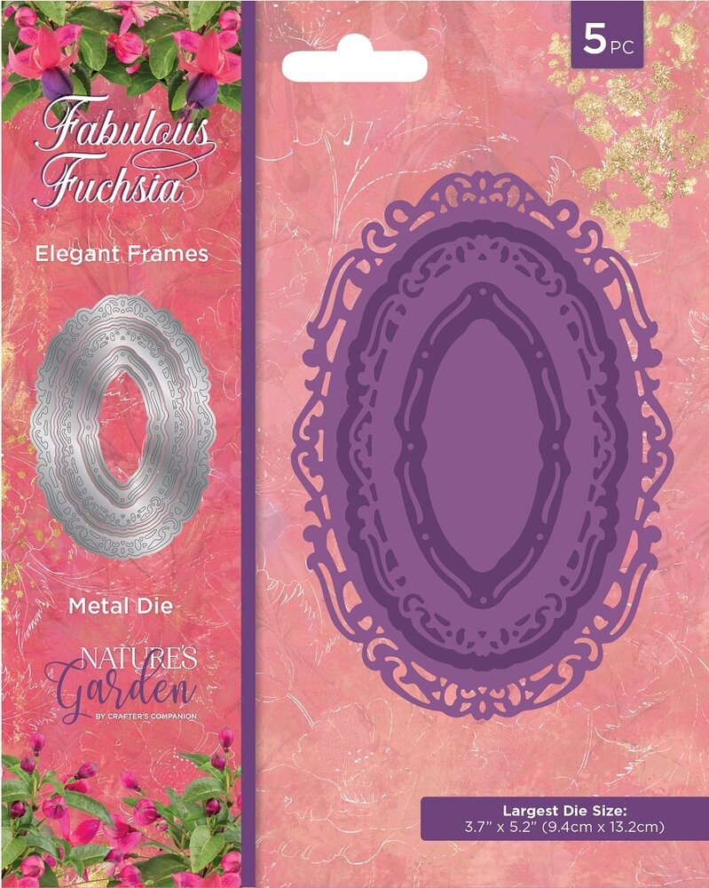 Crafter's Companion Fabulous Fuchsia Metal Die Elegant Frames (NGA-FF-MD-EFR) (DISCONTINUED)