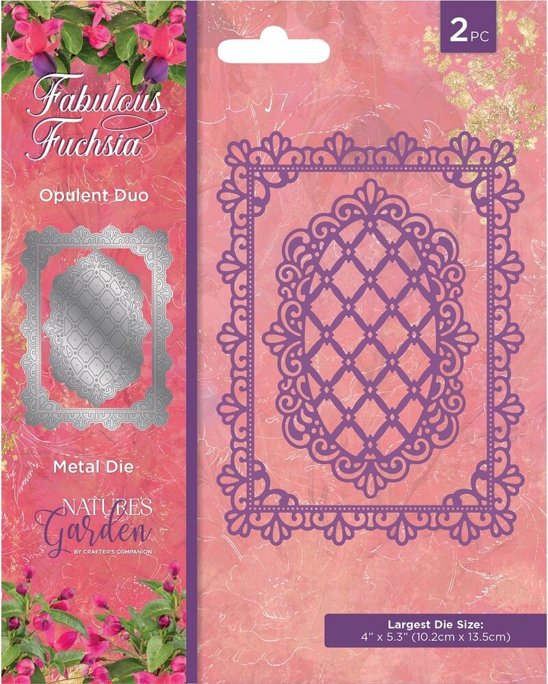 Crafter's Companion Fabulous Fuchsia Metal Die Opulent Duo (NGA-FF-MD-OPD) (OUTLET)