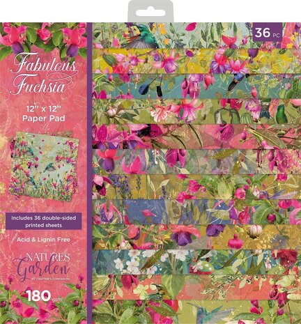 Crafter's Companion Fabulous Fuchsia 12x12 Inch Paper Pad (NGA-FF-PAD12) (DISCONTINUED) Crafter's Companion Fabulous Fuchsia 12x12 Inch Paper Pad (NGA-FF-PAD12) (DISCONTINUED)