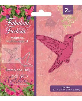 Crafter's Companion Fabulous Fuchsia Stamp & Die Majestic Hummingbird (NGA-FF-STD-MHUM) (OUTLET)