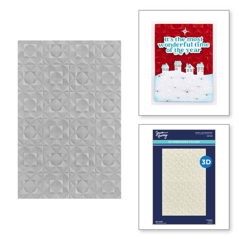 Spellbinders Geo Quilt 3D Embossing Folder (E3D-068) Spellbinders Geo Quilt 3D Embossing Folder (E3D-068)